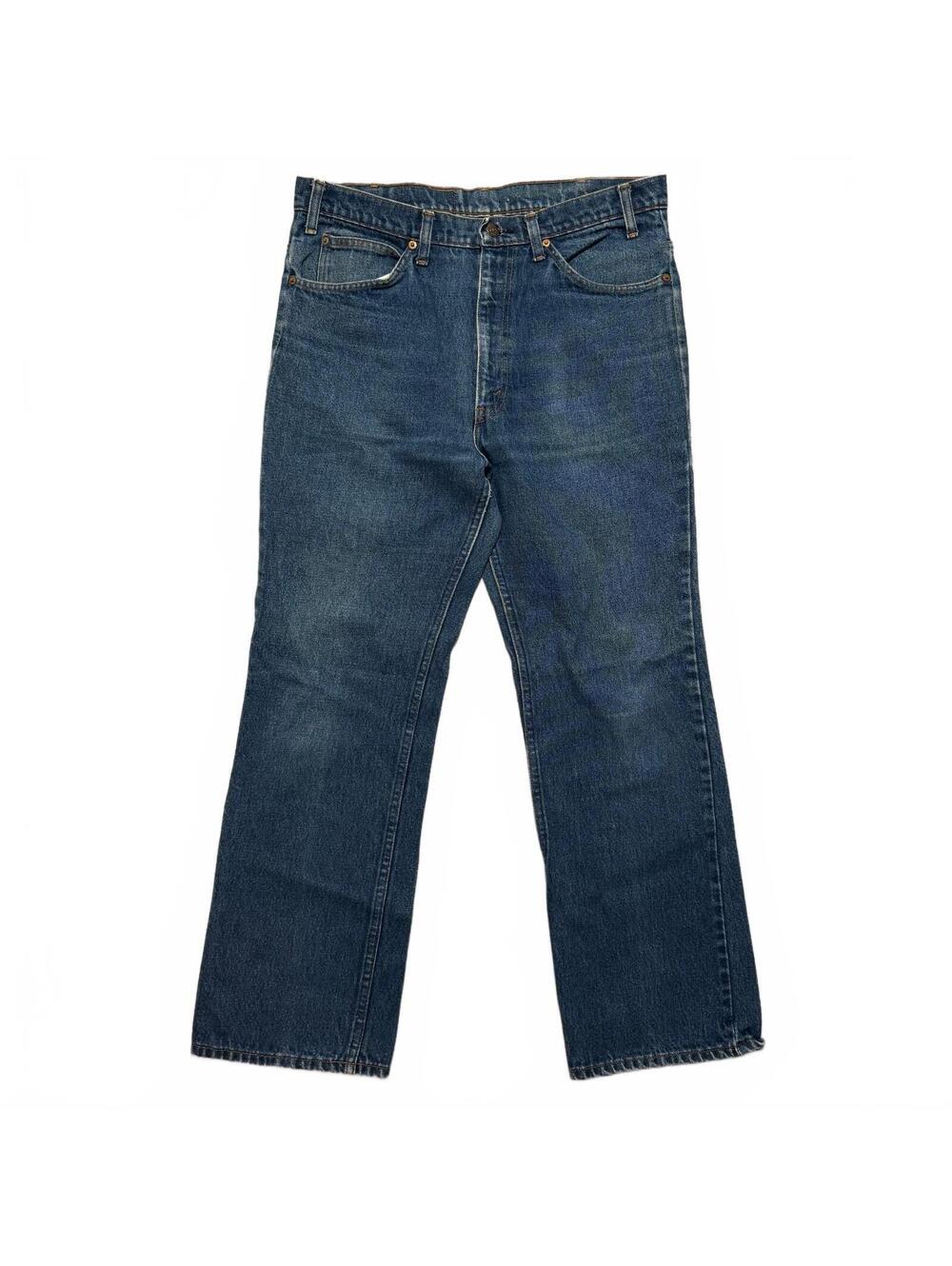 VTG 70's Levi's 517 Orange Tab Dark Wash Faded Bootcut Jeans Men's 34x30 Blue